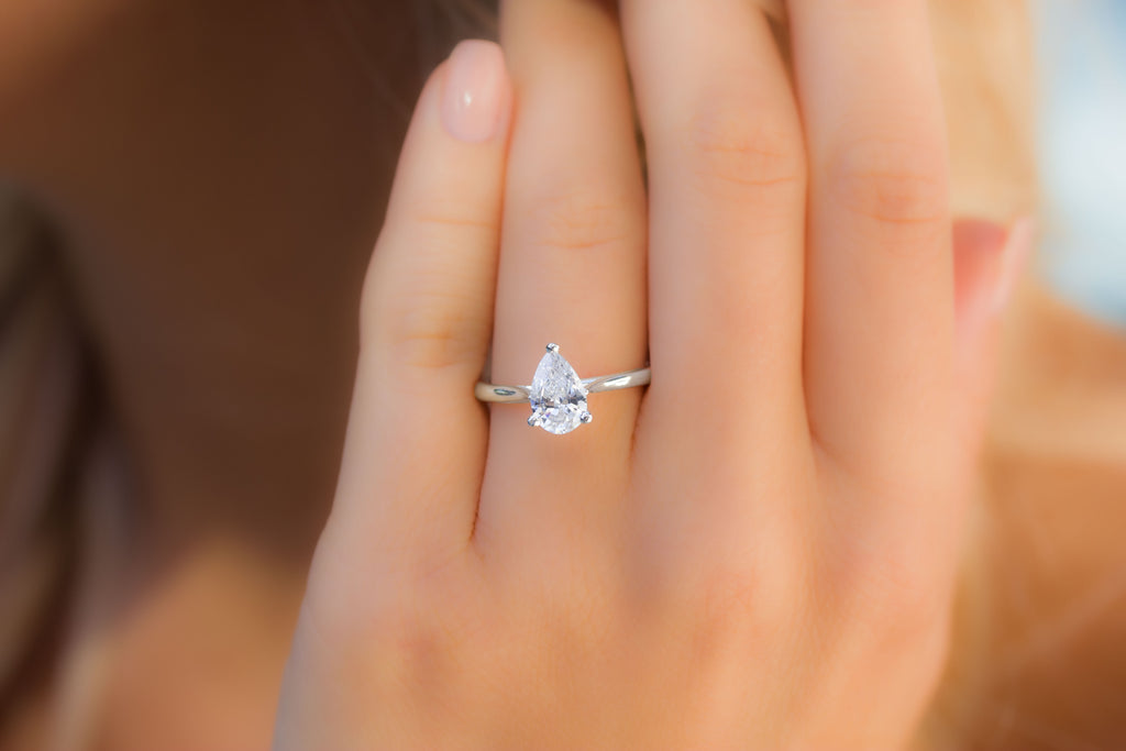 Pear Shape Diamond Engagement Ring with Halo - Nathan Alan Jewelers