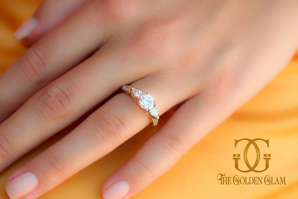 Ravishing Floral Diamond Finger Ring In Rose Gold For Women By Lagu Bandhu  - Lagu Bandhu