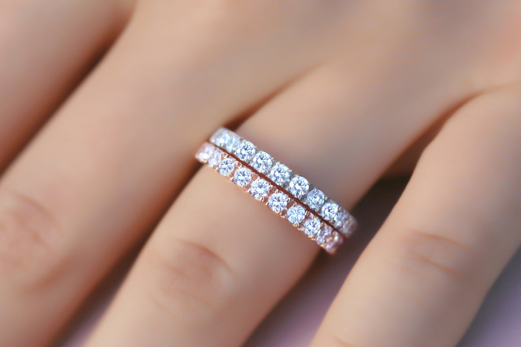 Diamond band ring, stackable rings for omen, white gold wedding
