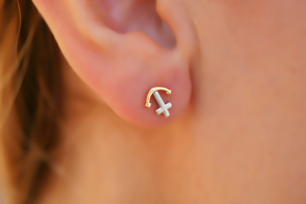 Buy sterling Silver earring Design Online-Tiny Anchor Studs-Quirksmith