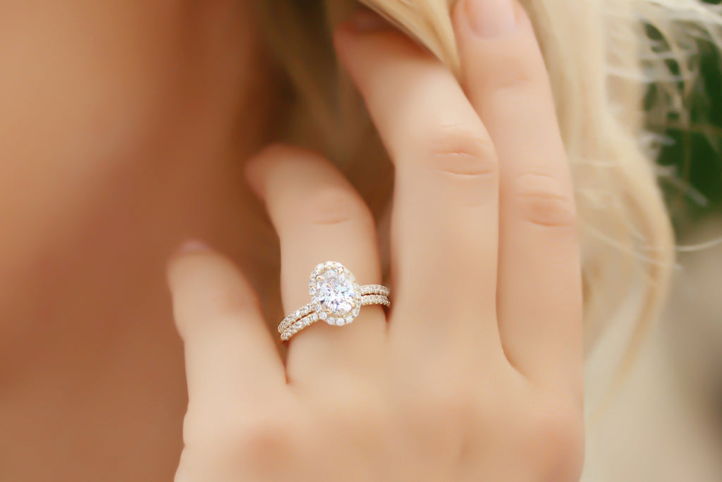 Oval moissanite engagement ring in rose gold from the True Gem Company.  Instagram… | Moissanite engagement ring oval, Best engagement rings, Womens engagement  rings